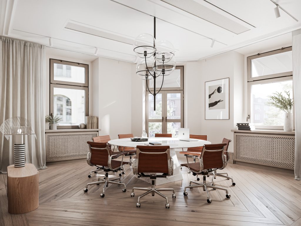 Ett mötesrum på Sveavägen 50.